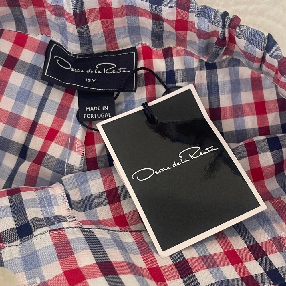 New Oscar de la Renta Girls Plaid Checkered Skirt Skort size 12
